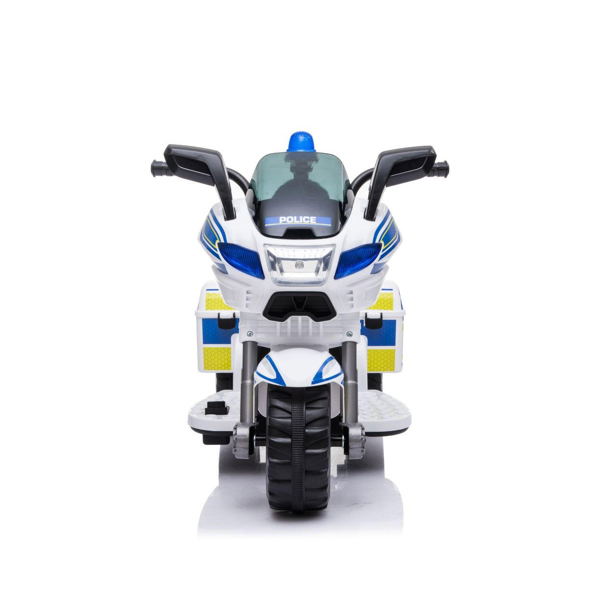 ELEKTROMOTORRAD Polizei weiß blau 3 Räder Scheinwerfer Musikfunktion - Blau, Kunststoff (77/42/50cm) - Chipolino