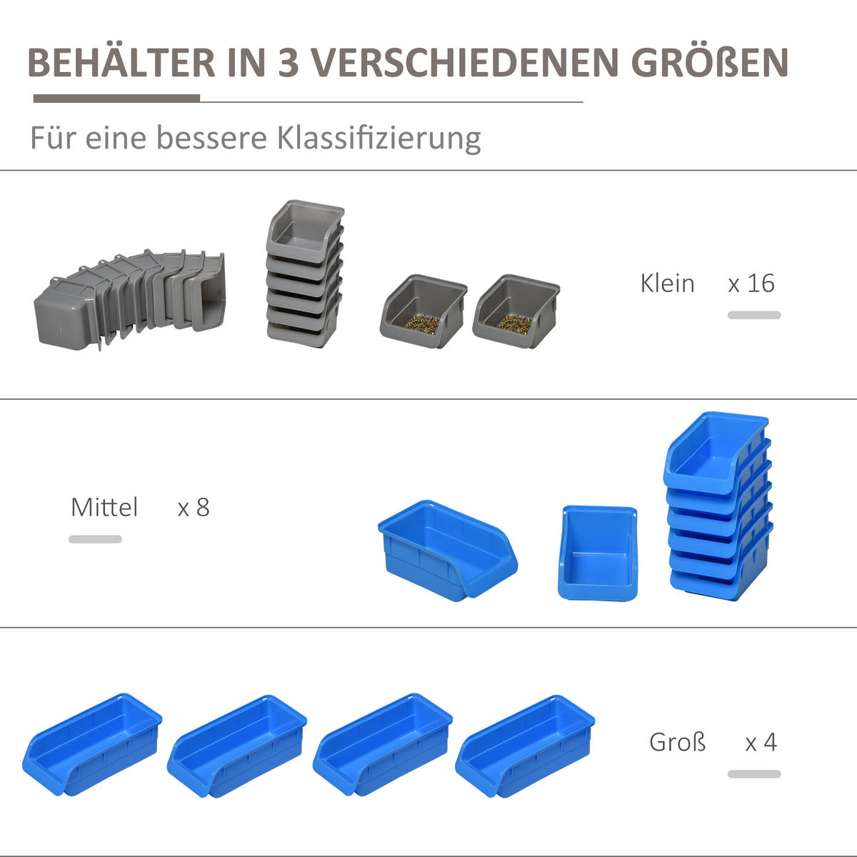 WANDREGAL, Werkzeughalter, PP, Blau - Blau, Kunststoff (22/95/54cm) - DURHAND