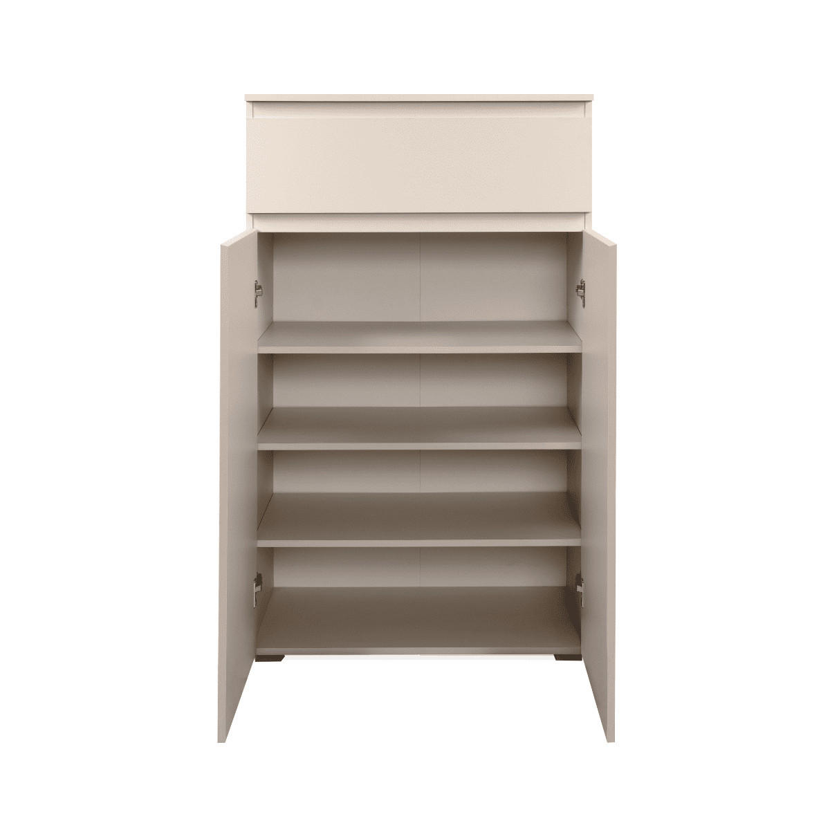 SCHUHSCHRANK mit 2 Türen und 1 Schublade, Kaschmir 40/131/80 cm - Beige, Holzwerkstoff (40/131/80cm) - Calicosy