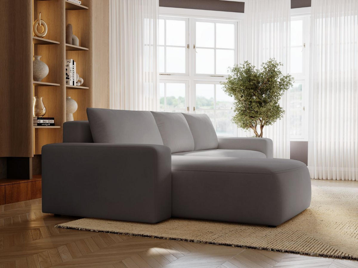 ECKSOFA Tazones Dunkelgrau Links - Dunkelgrau, Holz/Kunststoff (250/165cm) - Graingold