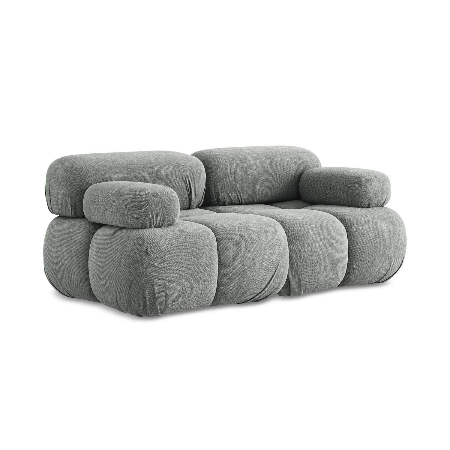 2-SITZER-SOFA Chenille Stoff Grau - Blau/Schwarz, Kunststoff/Textil (190/70/96cm) - LaMiaSofa