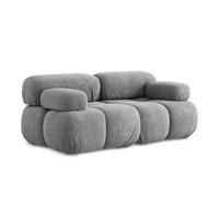 2-SITZER-SOFA Chenille Stoff Grau - Blau/Schwarz, Kunststoff/Textil (190/70/96cm) - LaMiaSofa