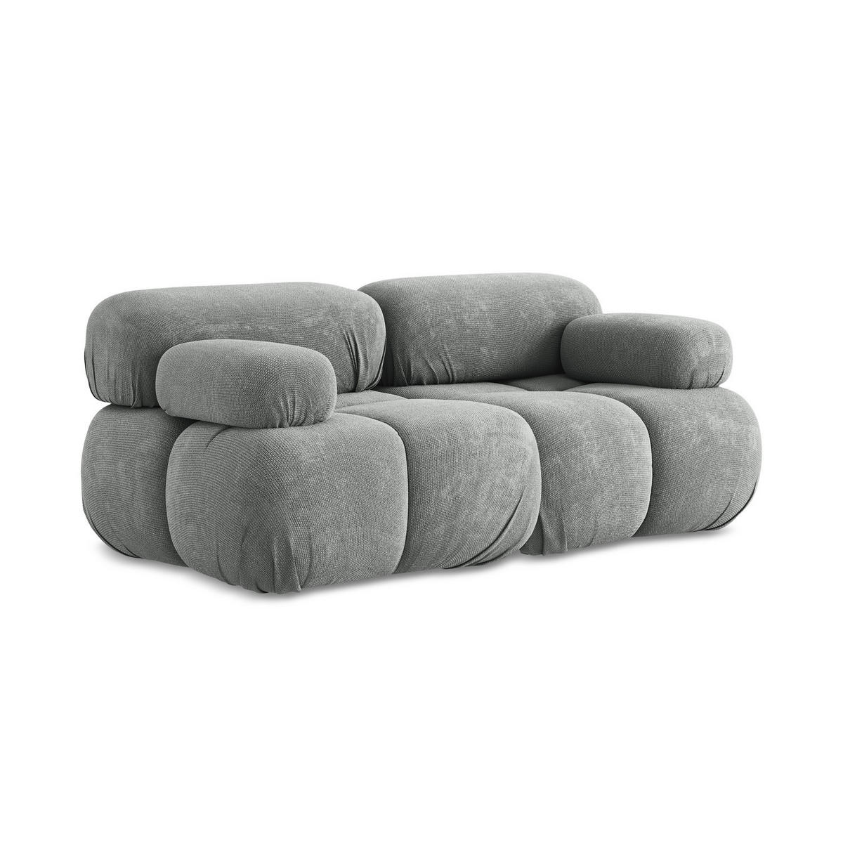2-SITZER-SOFA Chenille Stoff Grau - Blau/Schwarz, Kunststoff/Textil (190/70/96cm) - LaMiaSofa