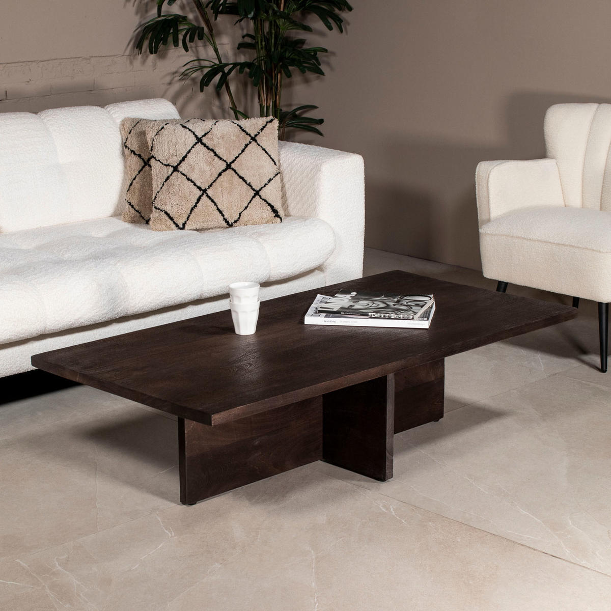 COUCHTISCH aus Mangoholz 140cm, braun - Dunkelbraun, Holz (140/70/38cm) - Giga Meubel