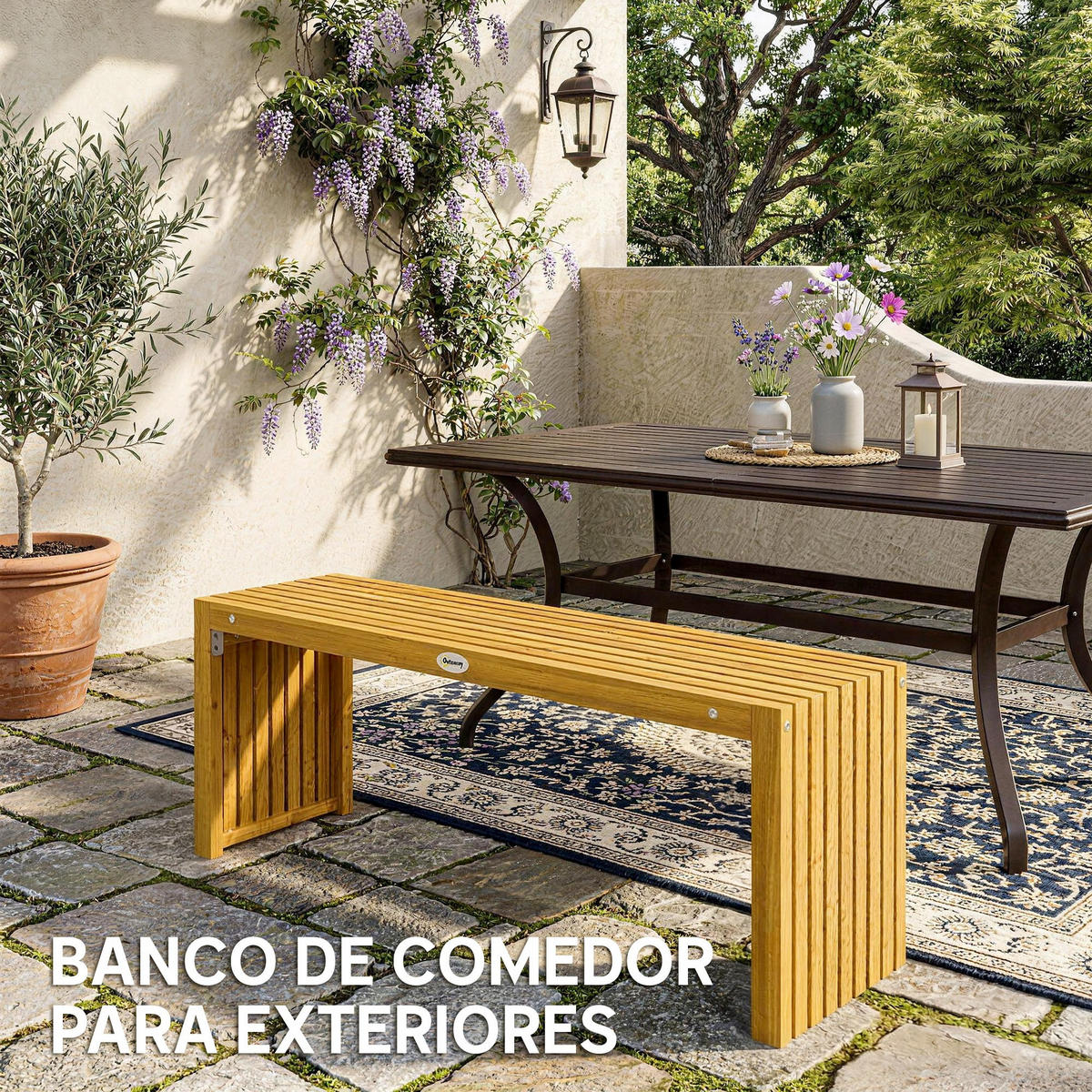 GARTENBANK,2-SITZER Holz Lattenrost,natur - Beige, Holz (110/45/30cm) - Vallsero