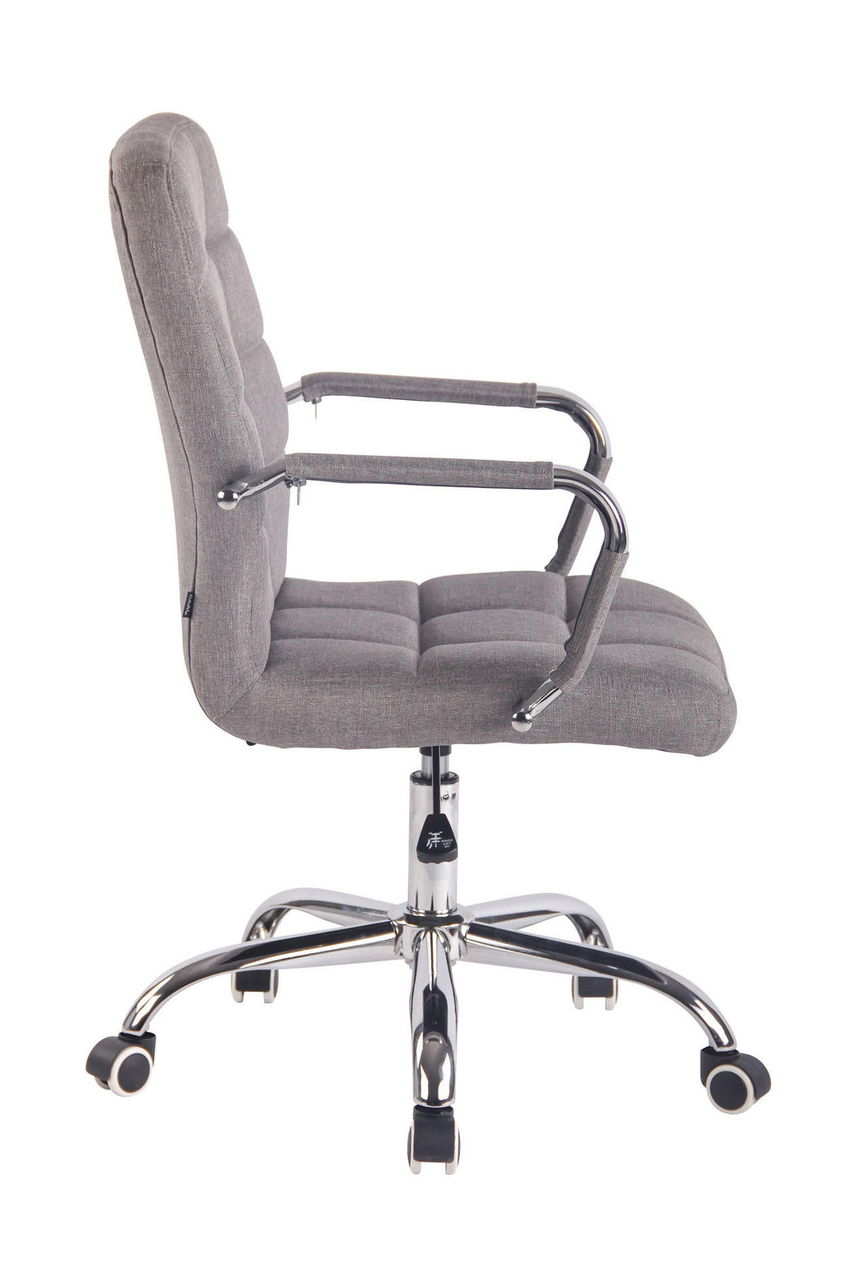 DREHSTUHL Stoff grau - Chromfarben/Grau, Textil/Metall (56/94/62cm) - CLP