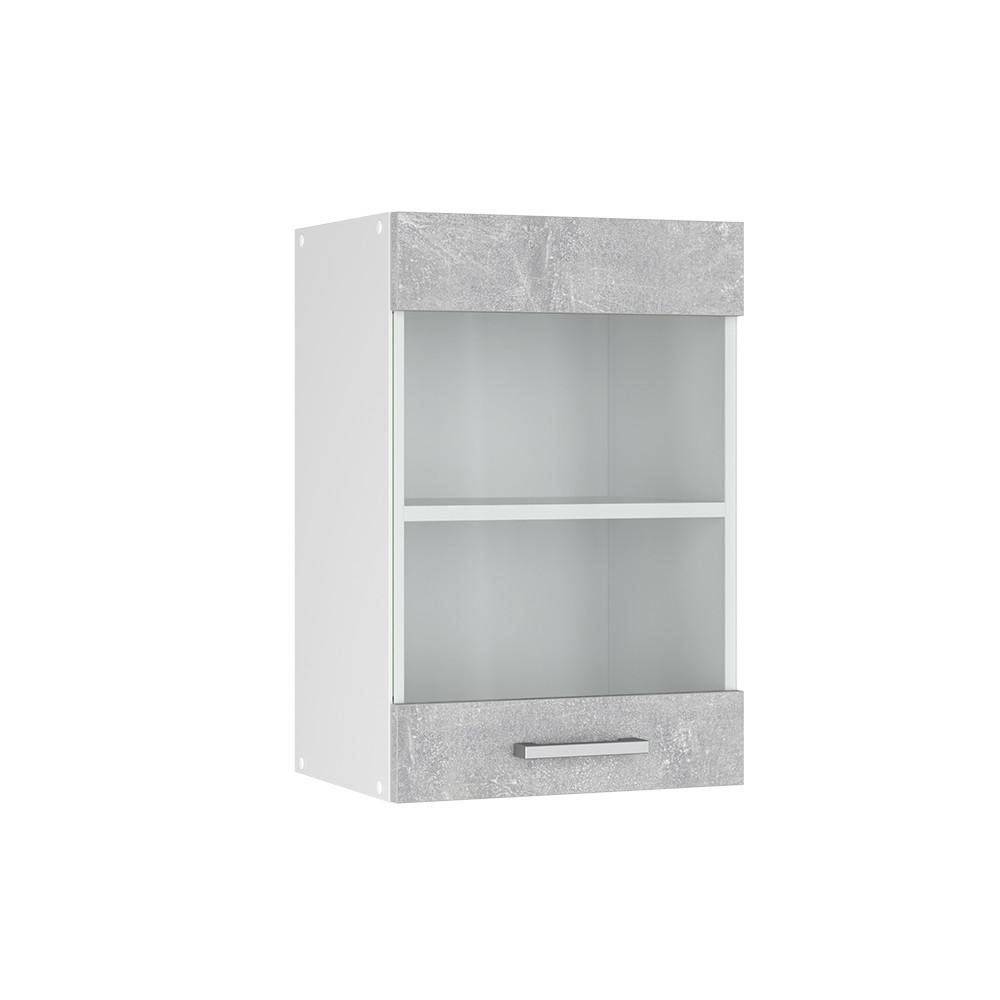 KÜCHENGLASSCHRANK R-Line Beton 40 cm - Schieferfarben/Hellgrau, Holzwerkstoff (40/60/31cm) - Vicco