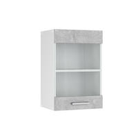 KÜCHENGLASSCHRANK R-Line Beton 40 cm - Schieferfarben/Hellgrau, Holzwerkstoff (40/60/31cm) - Vicco