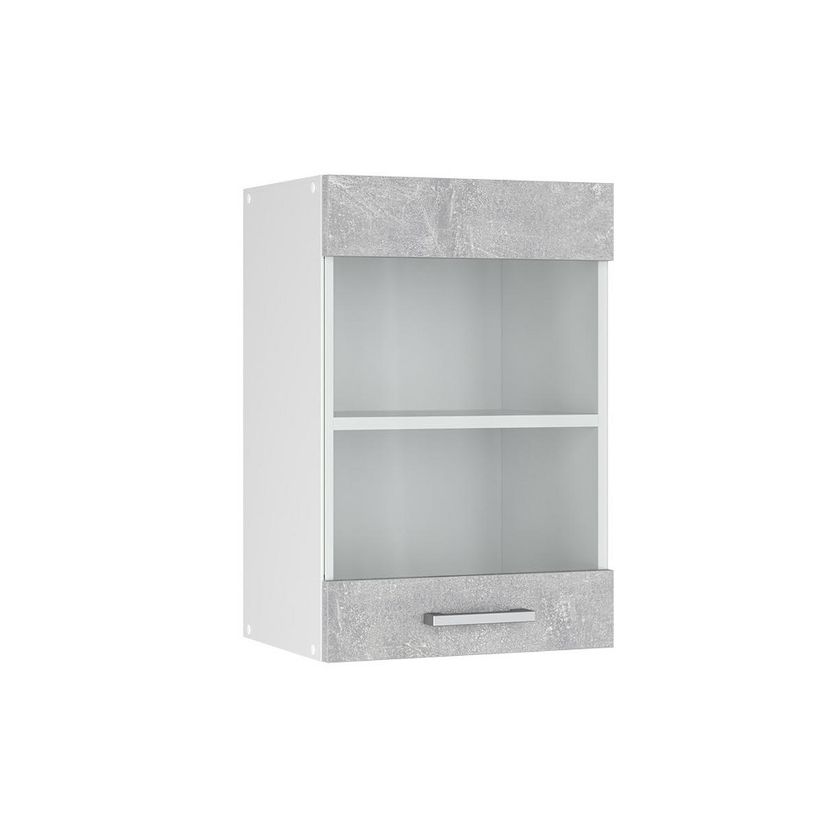 KÜCHENGLASSCHRANK R-Line Beton 40 cm - Schieferfarben/Hellgrau, Holzwerkstoff (40/60/31cm) - Vicco