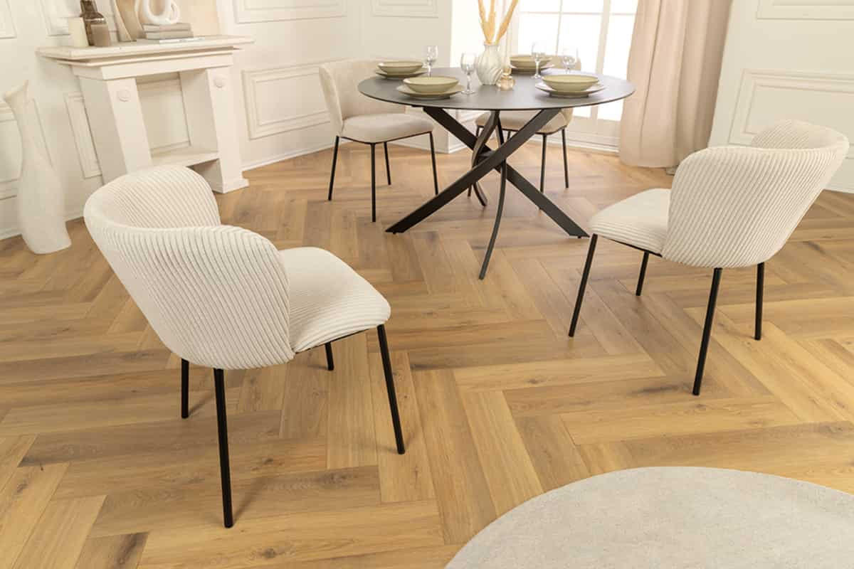 STUHL LYON Cord Beige 75 cm - Beige/Schwarz, Textil/Metall (54/75/58cm) - riess-ambiente