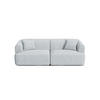 MODULARES-SOFA Campi aus strukturiertem Stoff hellgrau 3 Sitzplätze - Hellgrau, Textil (90/70/220cm) - Cosmopolitan Design
