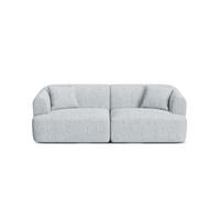 MODULARES-SOFA Campi aus strukturiertem Stoff hellgrau 3 Sitzplätze - Hellgrau, Textil (90/70/220cm) - Cosmopolitan Design