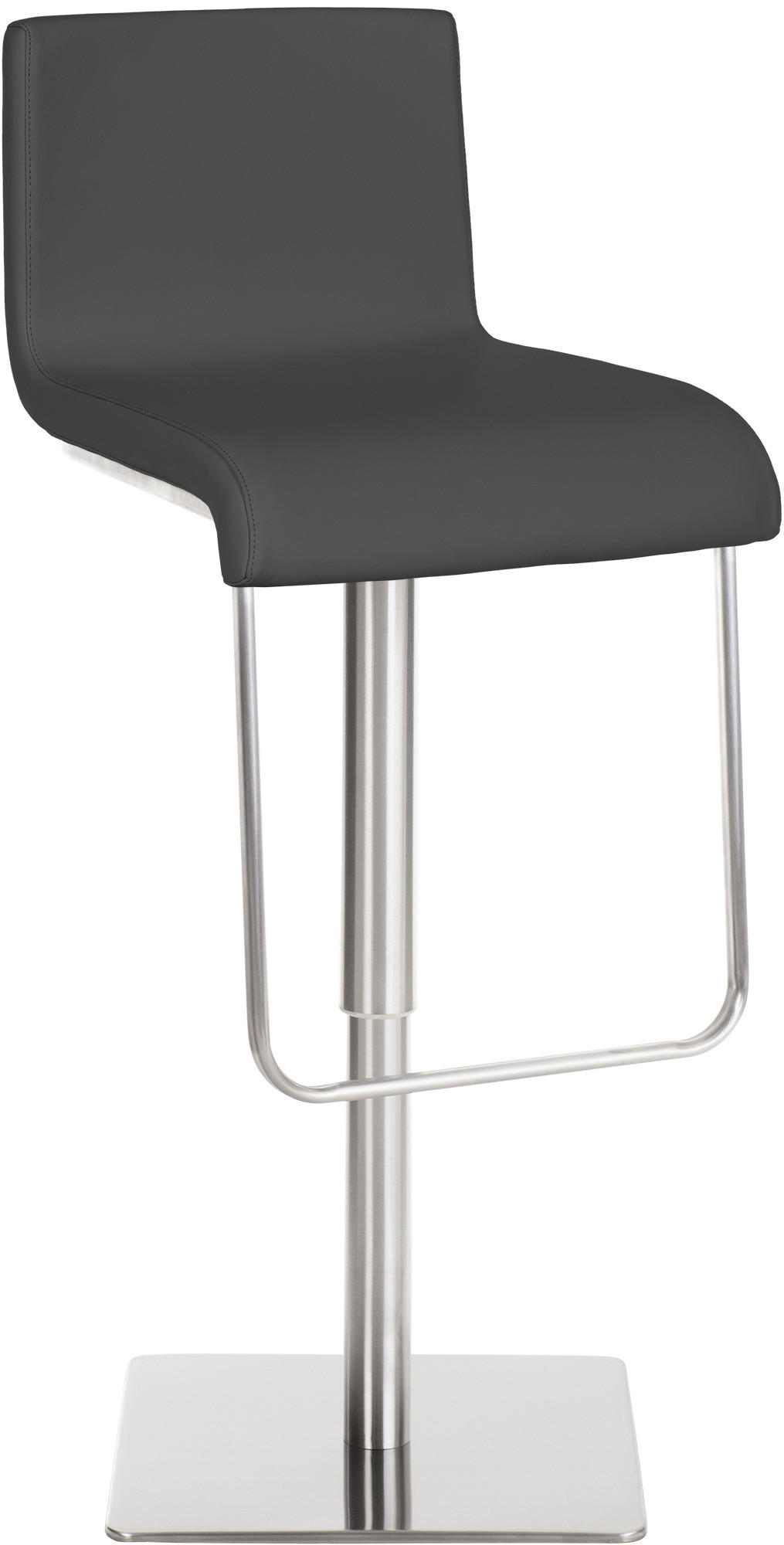 BARHOCKER Lederlook Grau - Edelstahlfarben/Grau, Textil/Metall (39/80/46cm) - CLP
