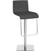 BARHOCKER Lederlook Grau - Edelstahlfarben/Grau, Textil/Metall (39/80/46cm) - CLP