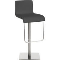 BARHOCKER Lederlook Grau - Edelstahlfarben/Grau, Textil/Metall (39/80/46cm) - CLP