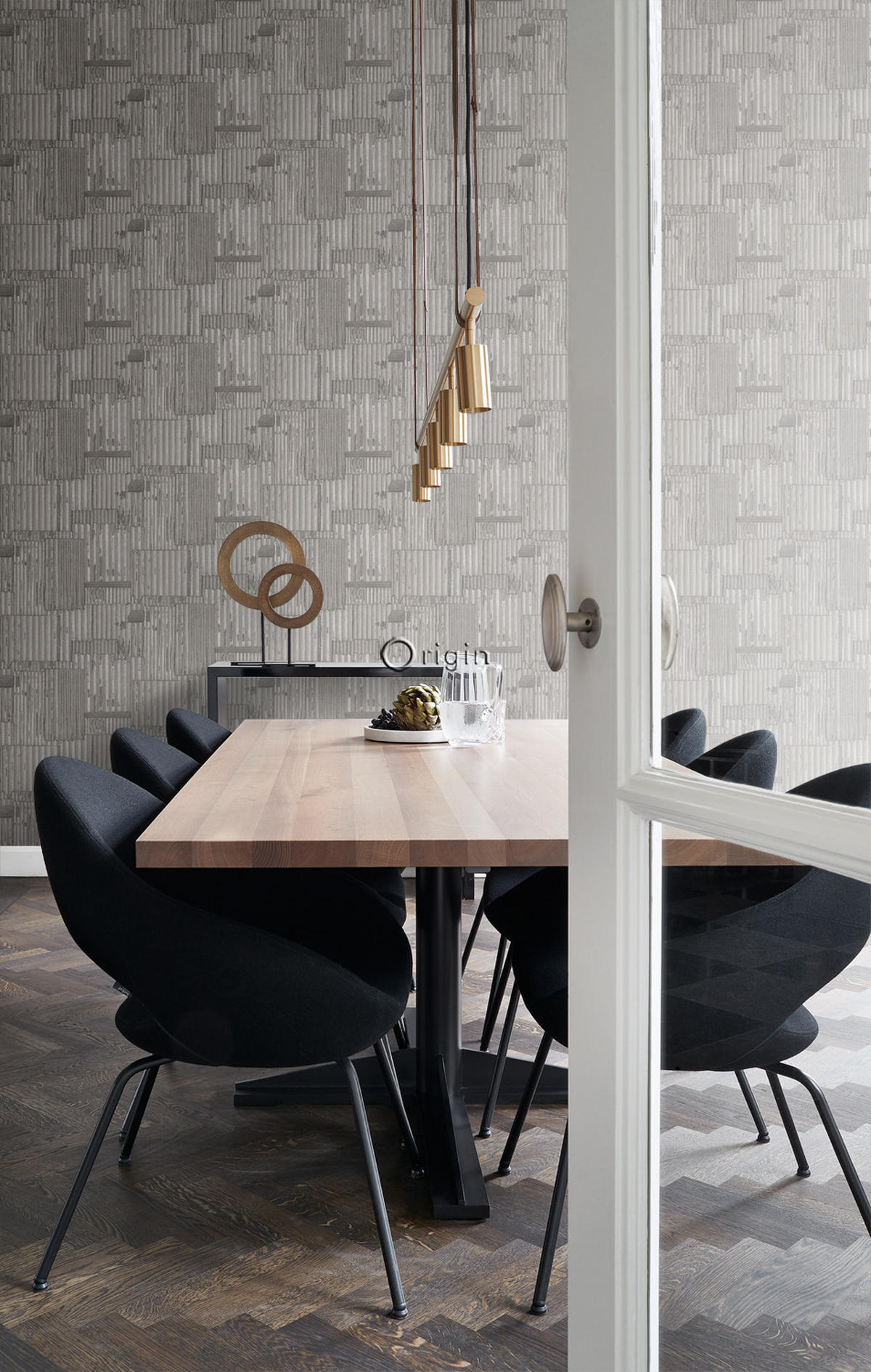 TAPETE industrielle Wellplatten aus Metall 3D 53 cm x 10.05 m - Grau, Papier (53/1000cm) - Origin Wallcoverings