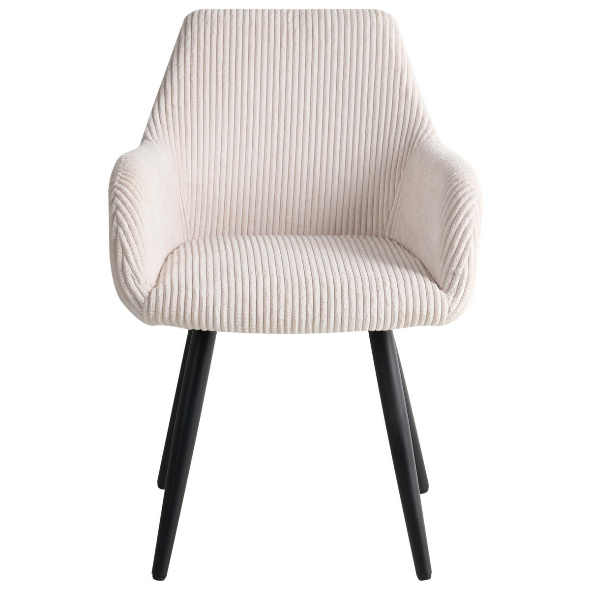 ESSZIMMERSTUHL 2er-Set Cord Hellbeige Mori - Beige, Textil (56/83/64cm) - Beliani