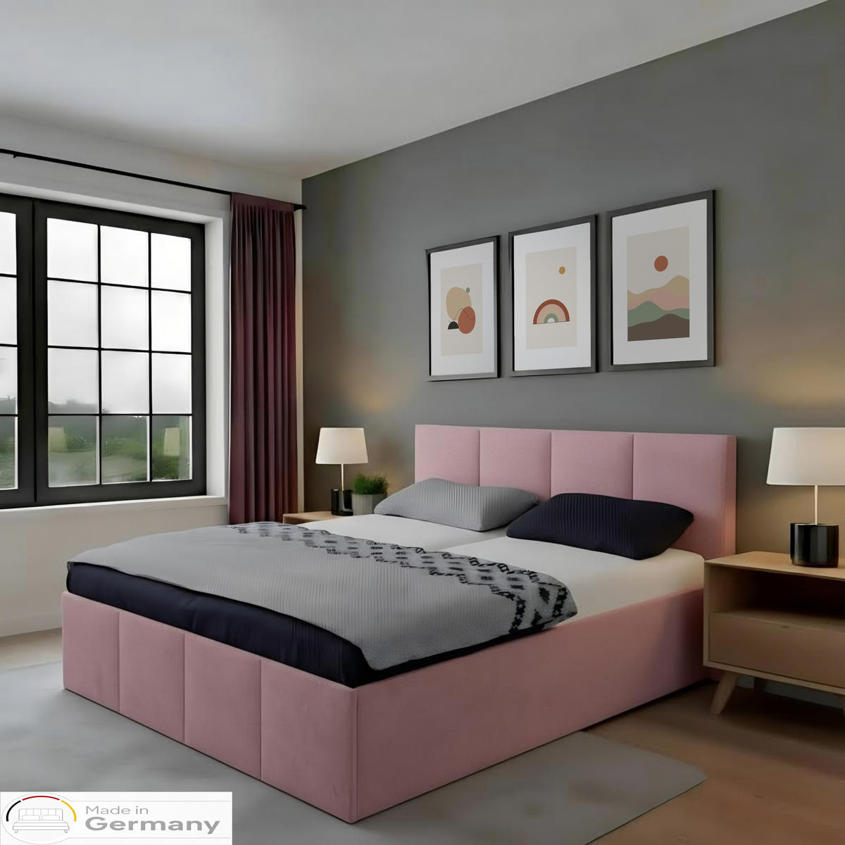 POLSTERBETT Dalas Rose 180 x 200 x 40 cm Stauraum Ohne Matratze und Lattenrost - Rosa, Holz (180/200cm) - Halmon Schlafkomfort Betten 