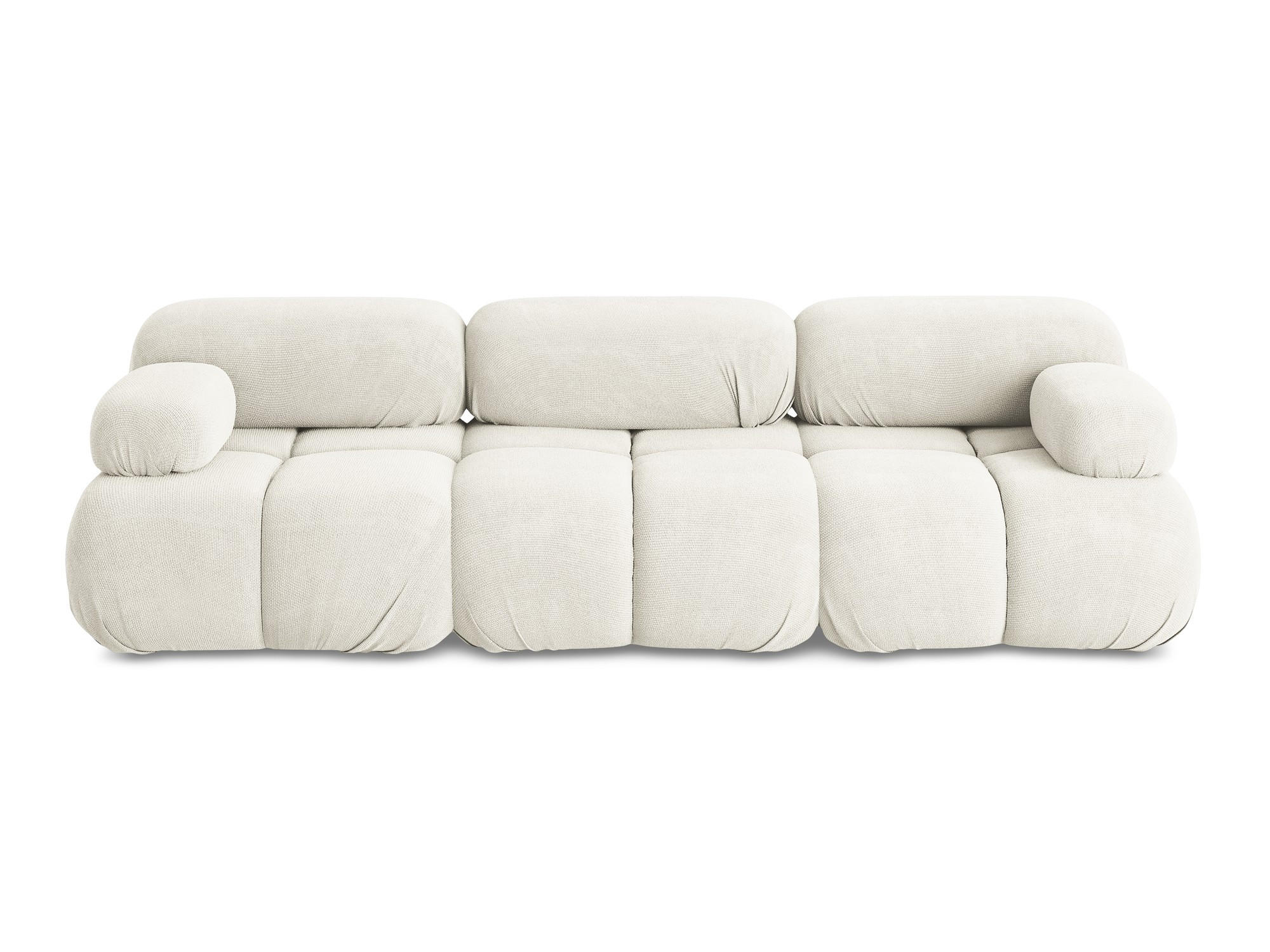 3-SITZER SOFA Chenille Stoff Weiß - Pink/Schwarz, Kunststoff/Textil (285/70/96cm) - Makamii