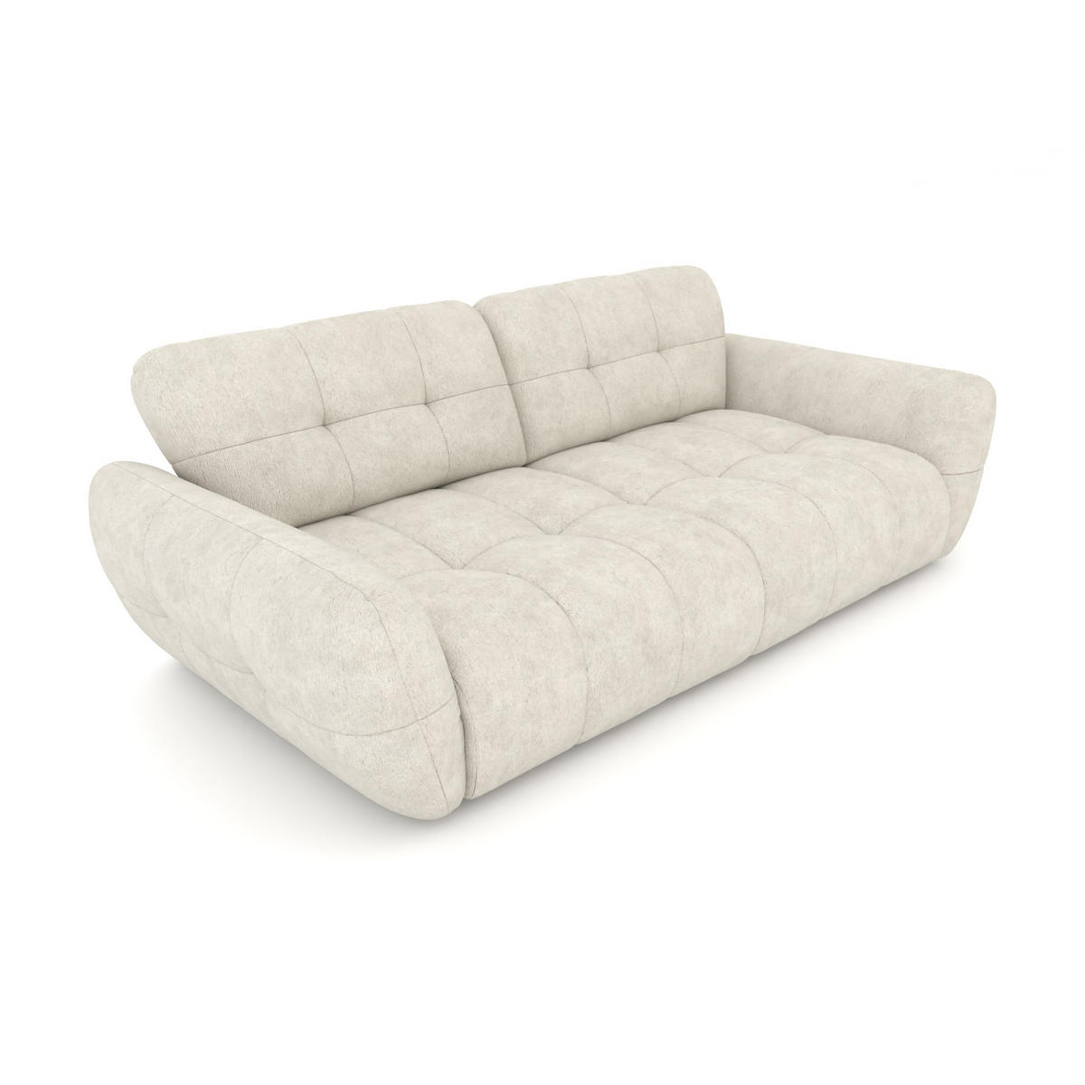 BIGSOFA Vannes Chenille Elfenbein 272/134/68 cm - Creme, Kunststoff/Textil (272/68/134cm) - foamnova