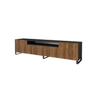 LOWBOARD KITO-S 200x53x41 cm - Schwarz / Katania - Eiche Wotan/Schwarz, Holzwerkstoff (200/53/41cm) - ALTDECOR
