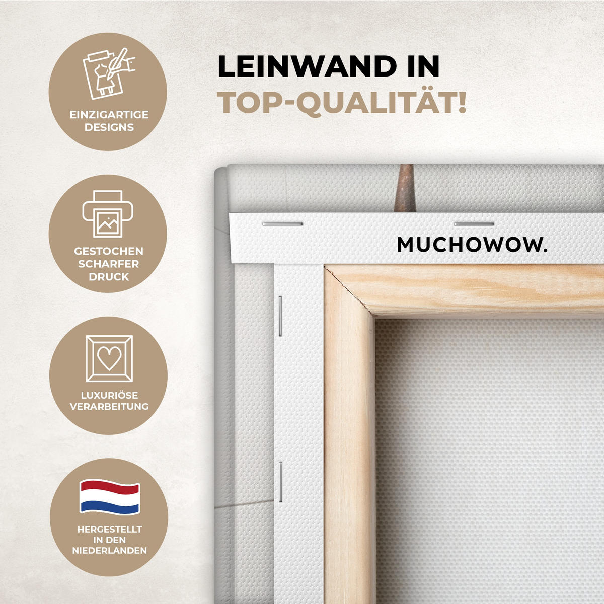 LEINWANDBILD Schottischer Highlander - Tier - Zeitung - Toilette 40x30 cm - Kastanienfarben, Textil (40/30cm) - MuchoWow