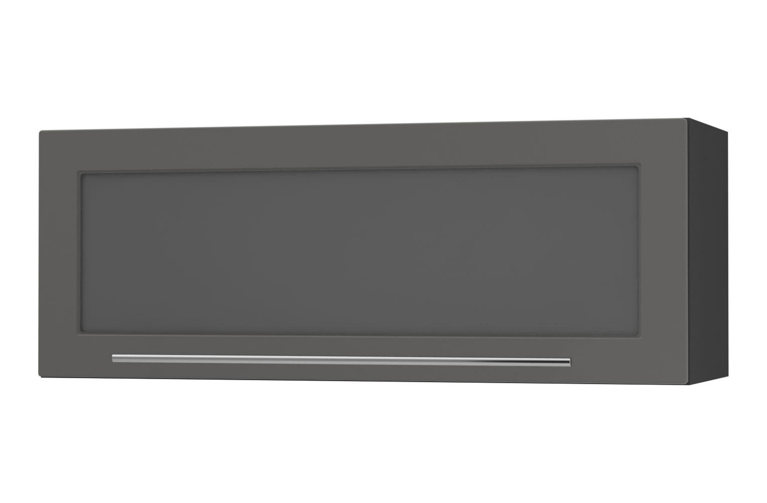 KÜCHENHÄNGESCHRANK Kvantum W4BS/90-AV Graphit Matt / Schwarz Matt 90 / 32,5 / 36cm - Schwarz/Graphitfarben, Holz/Holzwerkstoff (90/36/32.5cm) - Feldmann-Wohnen