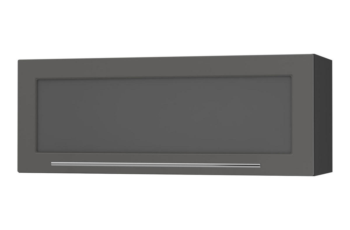 KÜCHENHÄNGESCHRANK Kvantum W4BS/90-AV Graphit Matt / Schwarz Matt 90 / 32,5 / 36cm - Schwarz/Graphitfarben, Holz/Holzwerkstoff (90/36/32.5cm) - Feldmann-Wohnen