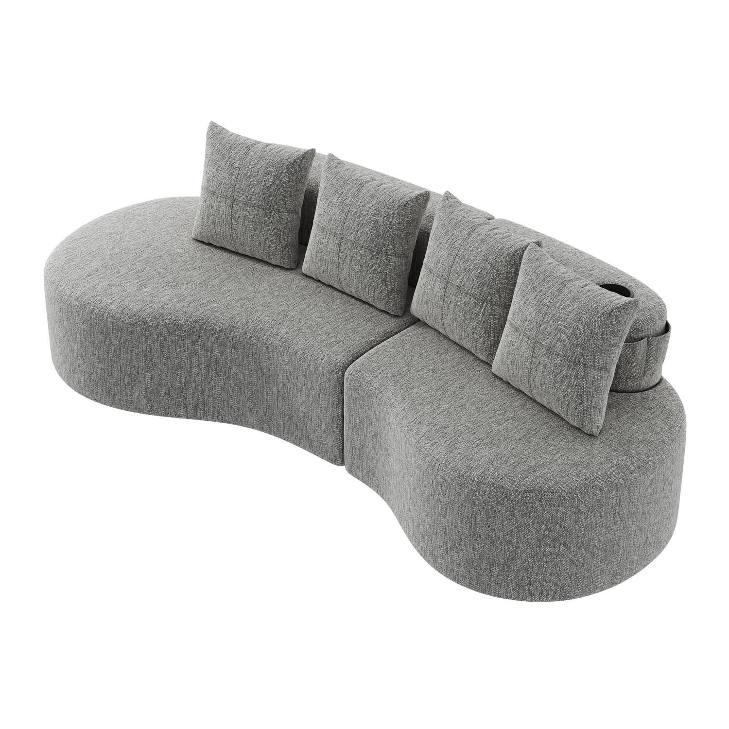 Kaket Sofa Hellgrau 240x63x109 cm