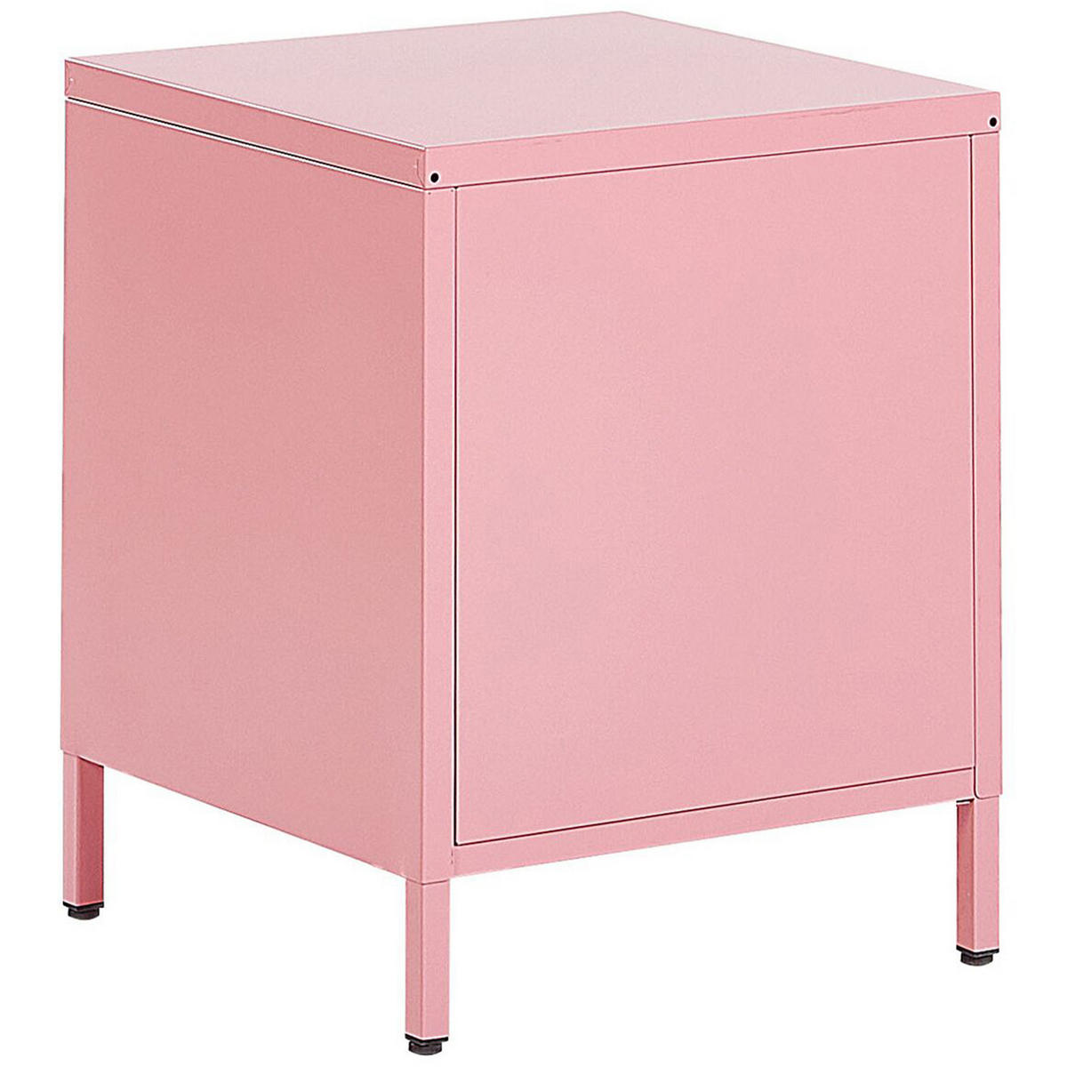 NACHTTISCH Stahl rosa matt 2 Schubladen Malavi - Pink, Metall (43/55/40cm) - Beliani