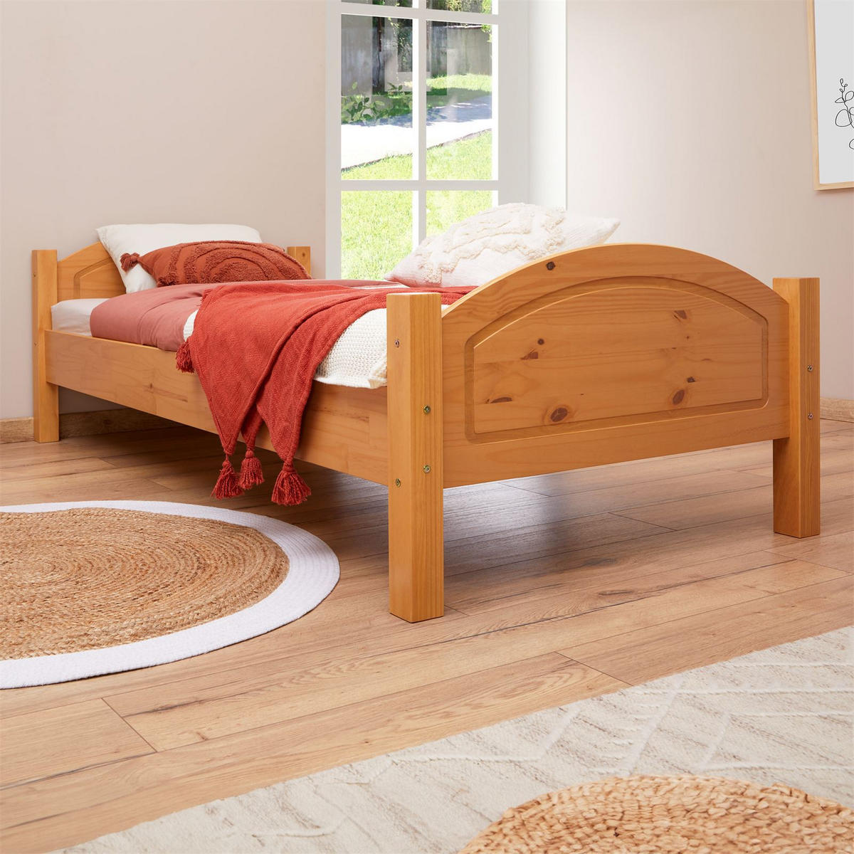 MASSIVHOLZBETT FLIMS 90X200 CM - Buchefarben, Holz (90/200cm) - IDIMEX