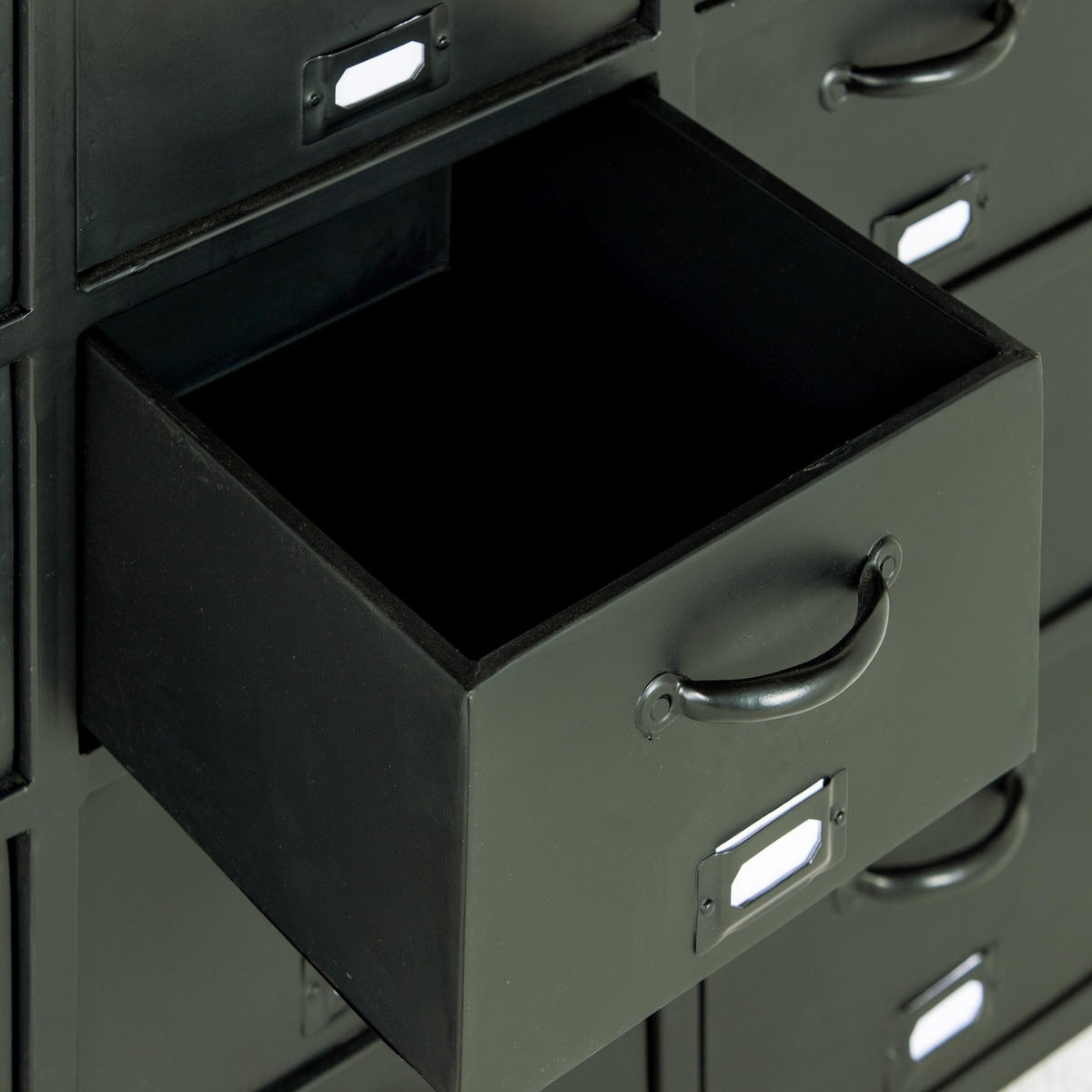 KOMMODE 15 Schubladen aus Metall, grün - Grün, Metall (88/88/37cm) - Giga Meubel