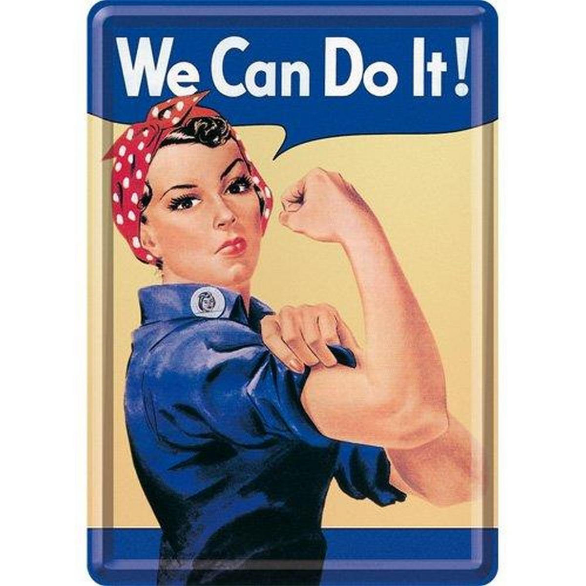 MINIBLECHSCHILD 10/14 cm USA We can do it! - Multicolor, Metall (10/14/0.1cm) - Nostalgic-Art