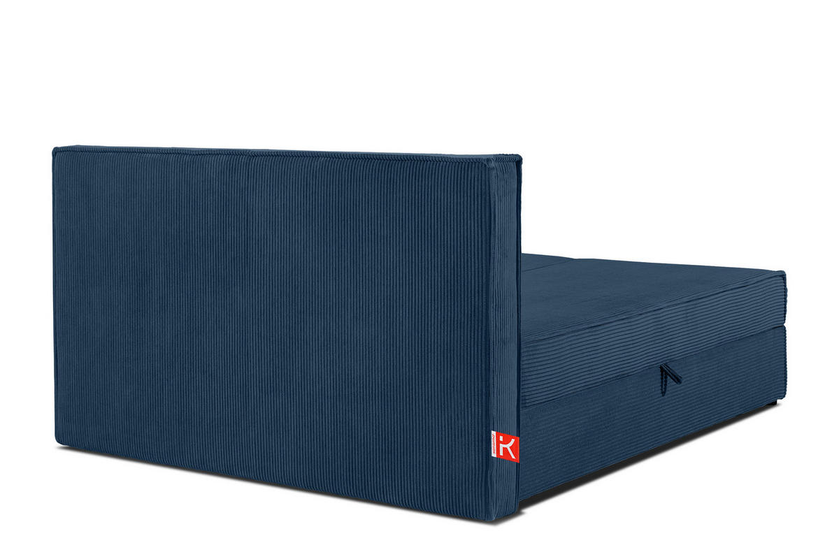BOXSPRINGBETT ROTI mit Stauraum, marineblau - Schwarz/Dunkelblau, Holz/Holzwerkstoff (140/200cm) - KONSIMO®