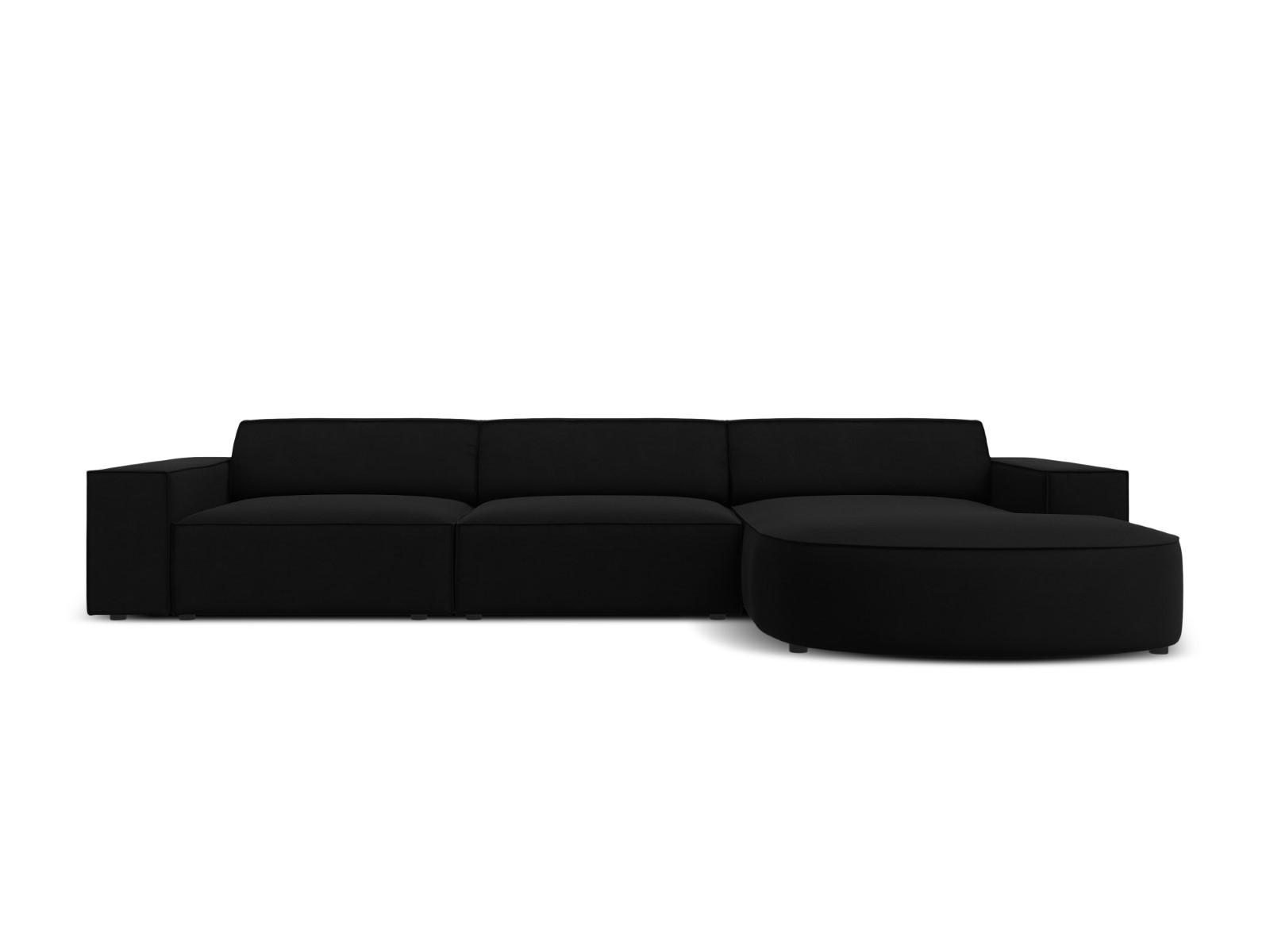 ECKSOFA rechts Jodie aus Samt schwarz 4 Sitzplätze - Schwarz, Textil (166/284cm) - Micadoni