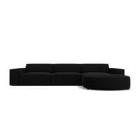 ECKSOFA rechts Jodie aus Samt schwarz 4 Sitzplätze - Schwarz, Textil (166/284cm) - Micadoni