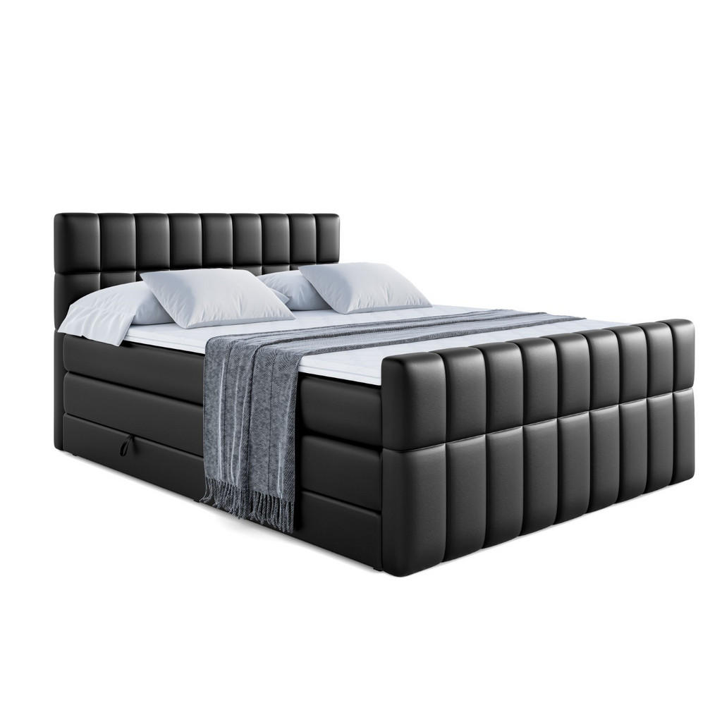 ALTDECOR POSTEL boxspring MIAMI-Z KING – 200 x 200 – H3/H4 – vysoce lesklá černá