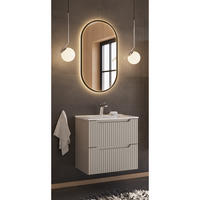 BADMÖBEL-SET 2-TLG. Newport-56 - Beige, Holzwerkstoff (61/200/40cm) - Lomado