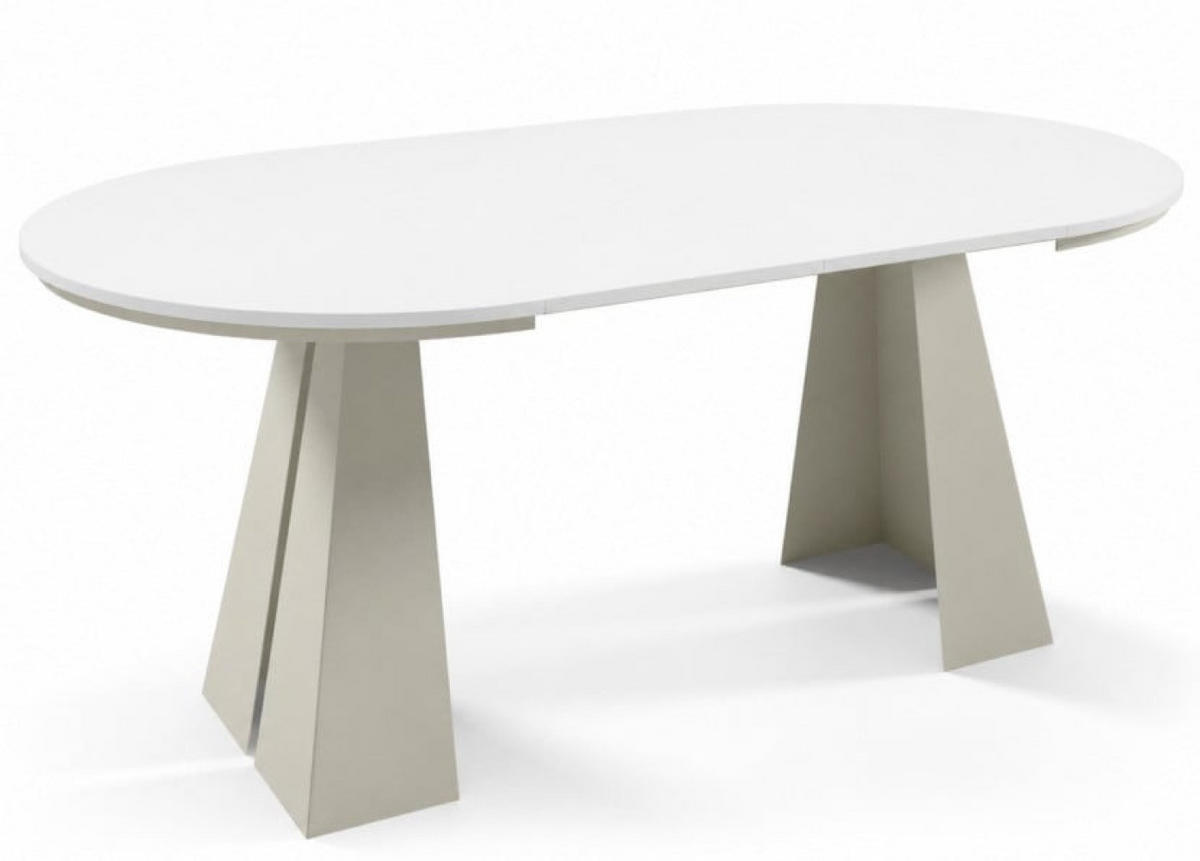 TISCH Kaschmir Frega Ausziehbar Mit Metallgestell 100x176x76 cm - Kaschmir/Weiß, Holzwerkstoff (176/100/76cm) - Sepro Meble