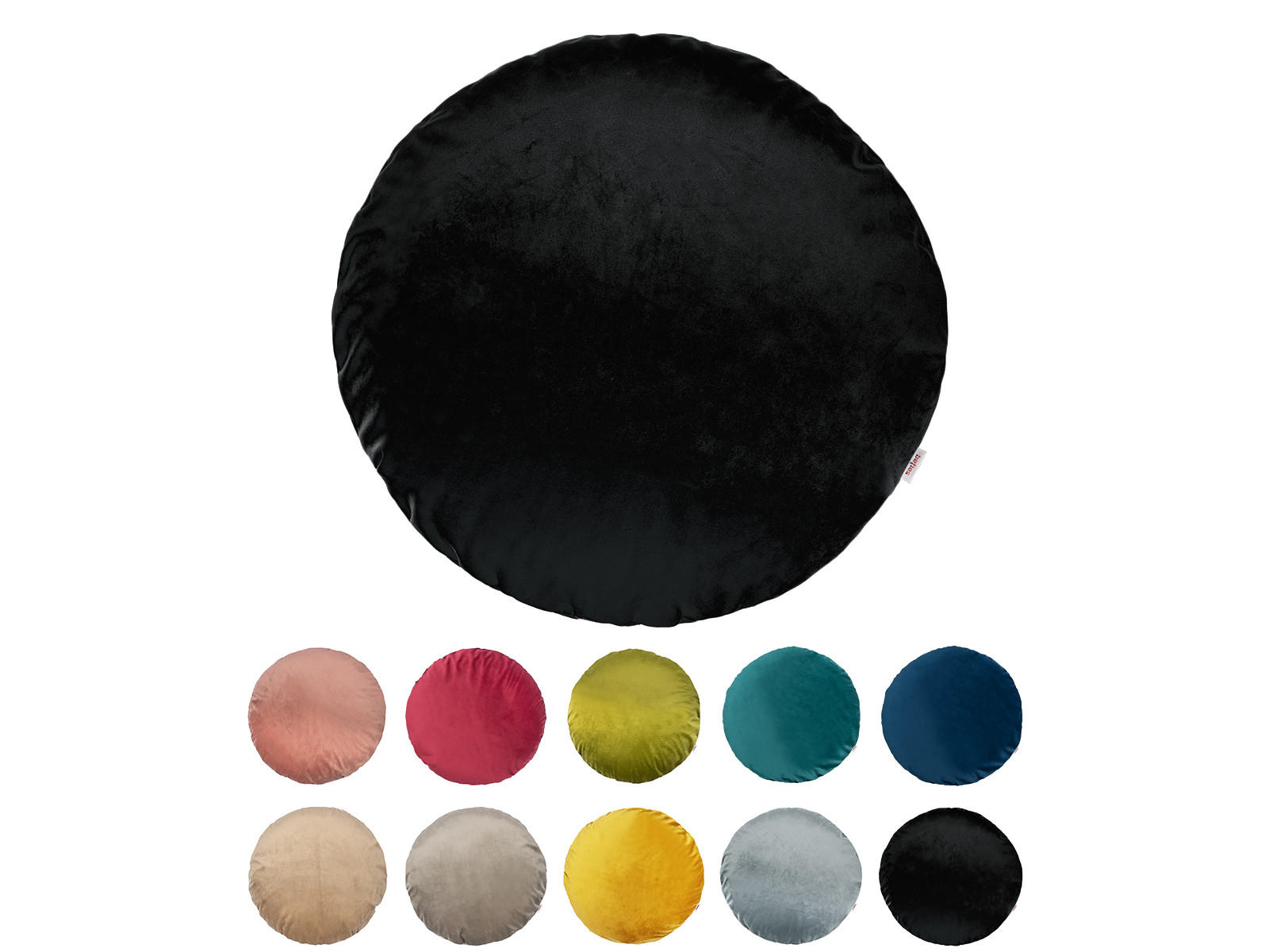 KISSENHÜLLE Rund Samt&Sonders schwarz 50 cm Ø - Schwarz, Textil (50/50cm) - beties Heimtextil