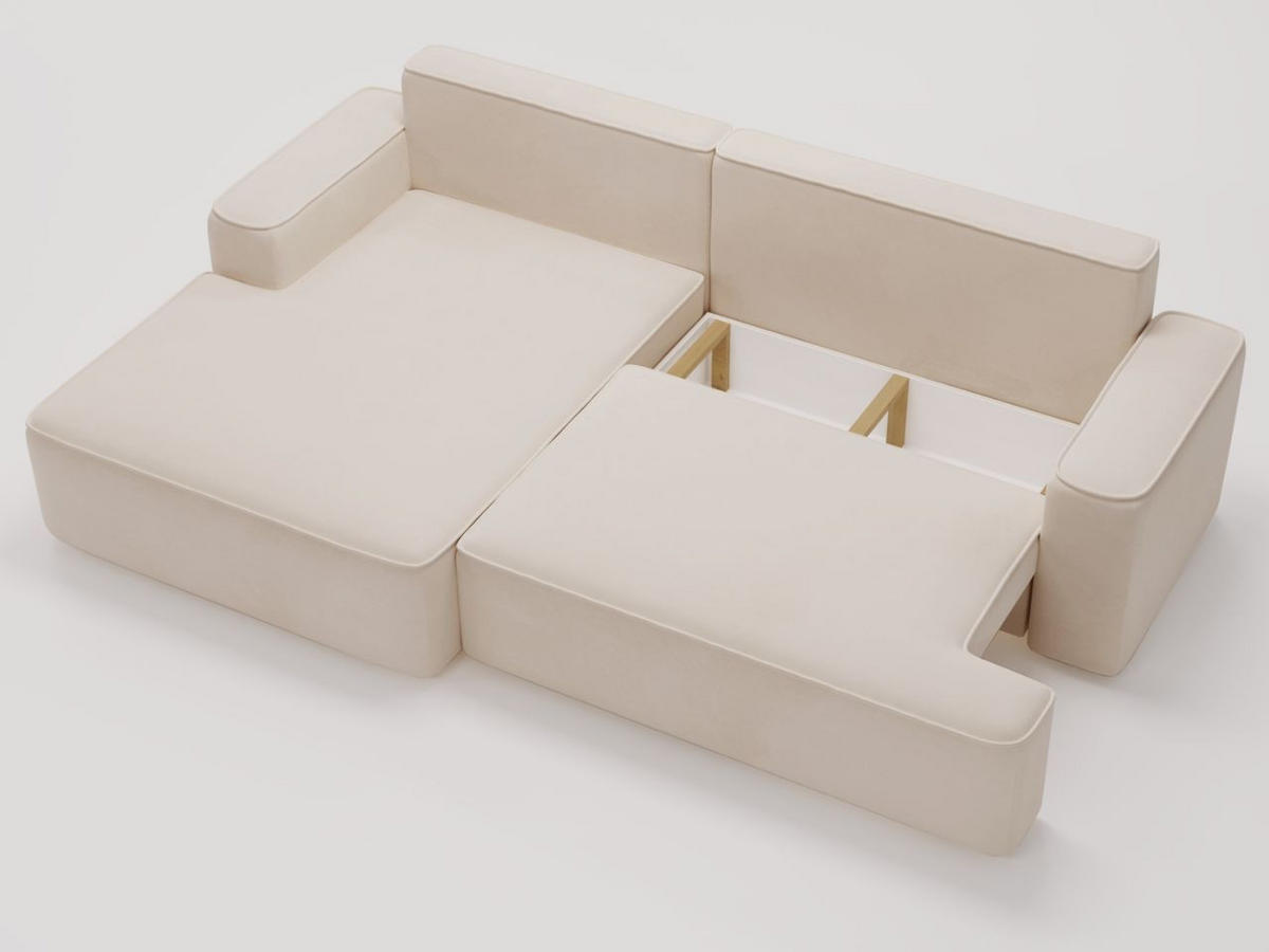 ECKSOFA California Beige Links - Beige, Holz/Textil (165/270cm) - Graingold