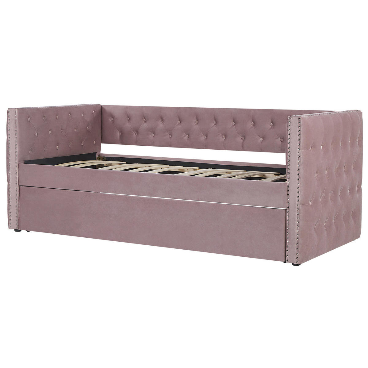 TAGESBETT 90/200cm Rosa Gassin - Pink, Textil (90/200cm) - Beliani