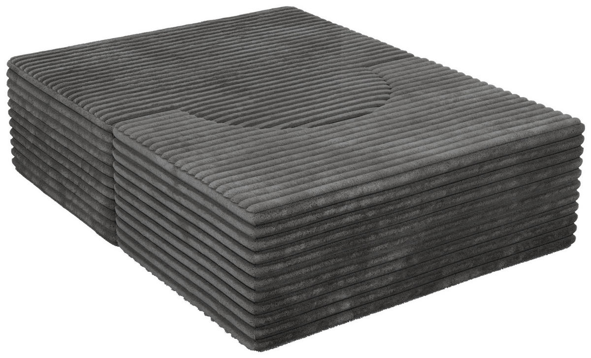 1-SITZER BODENSOFA SANOA - Grau Cord - Grau, Textil (100/68/96cm) - MKS