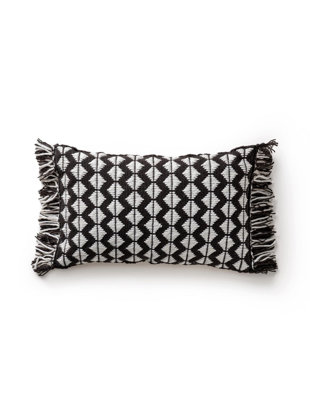 OUTDOORKISSEN Morty Schwarz/Weiß 30x50 cm - Schwarz, Textil (30/50cm) - benuta Pure