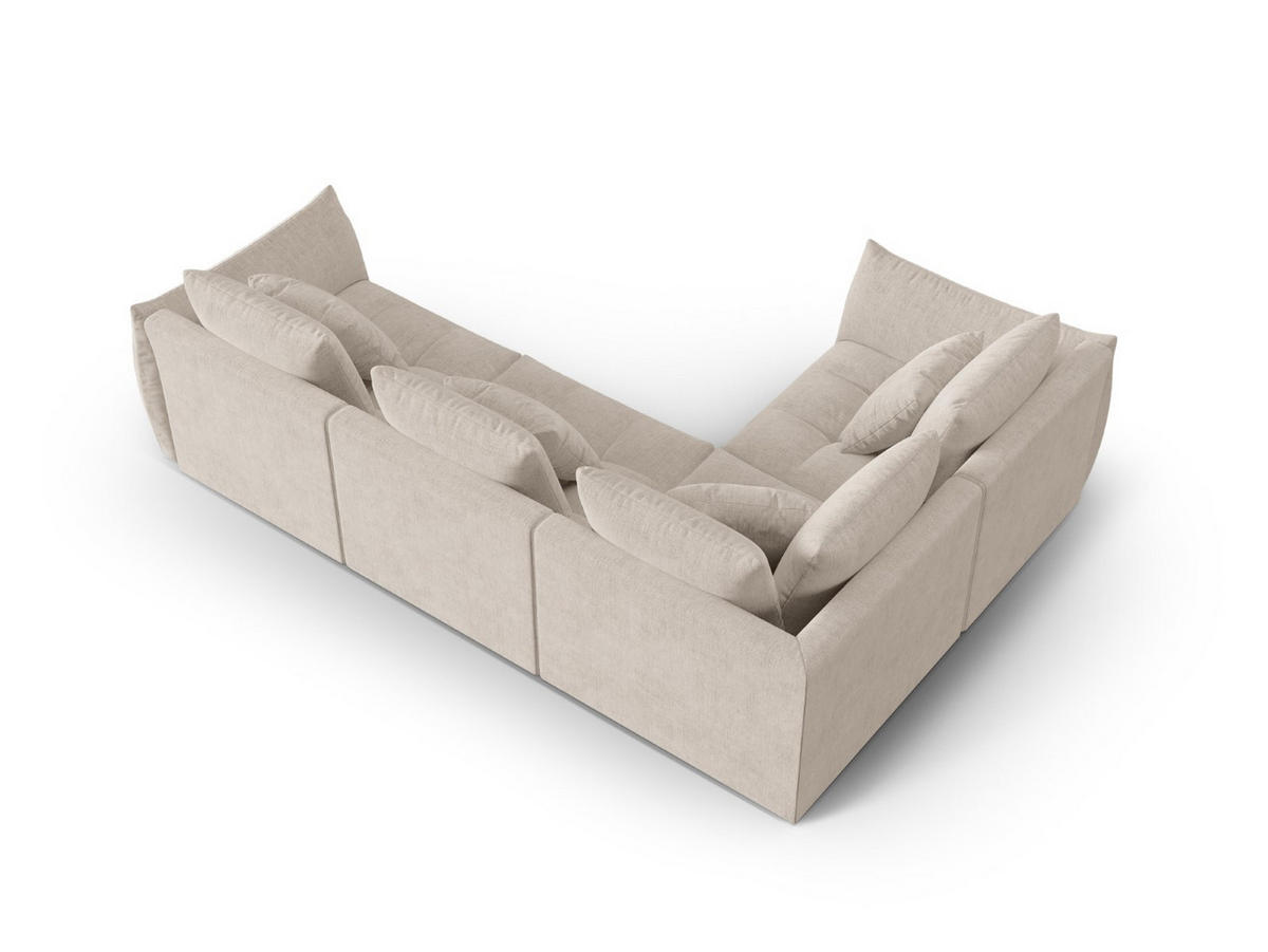 ECKSOFA modular links Bloom aus strukturiertem Stoff dunkelbeige 3 Sitzplätze - Mokka, Textil (216/316cm) - Micadoni