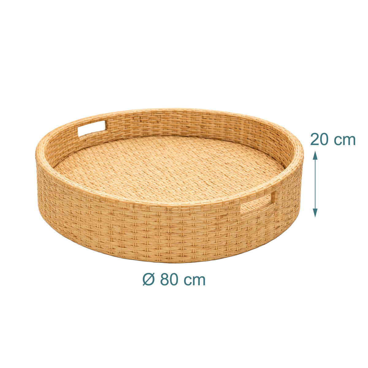 SERVERINGSBRICKA natur flytande PE rotting 80 cm - Ljusbrun, Textil/Metall (80/20/80cm) - Relaxdays