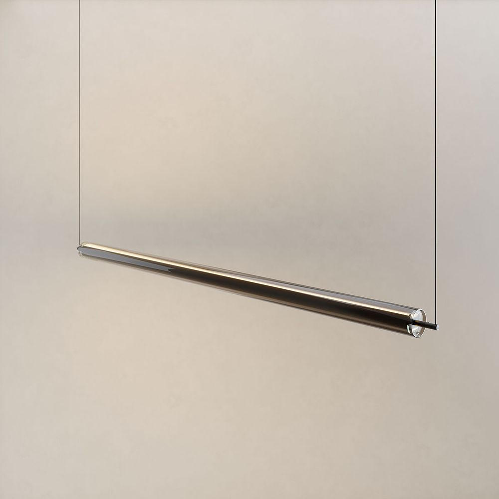 LED-HÄNGELAMPE Ranya Schwarz/Rauch 160cm - Schwarz/Grau, Glas (160/7/7cm) - s.luce