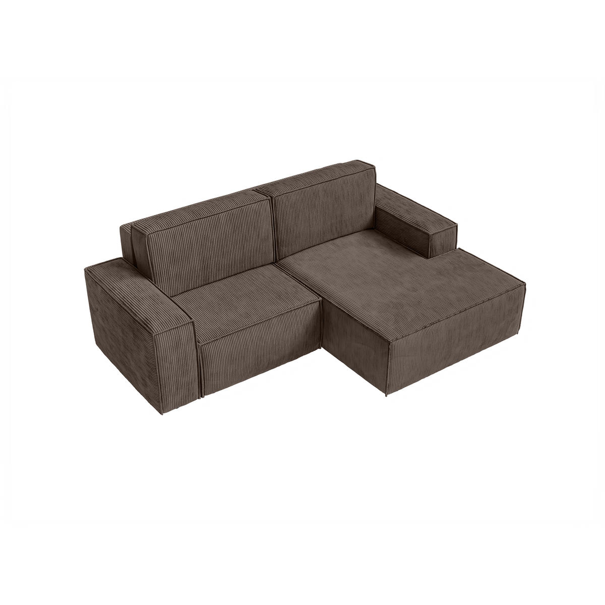 ECKSOFA KOKKO MINI mit Schlaffunktion, Dunkelbraun - Dunkelbraun, Textil (240/167cm) - Fedve