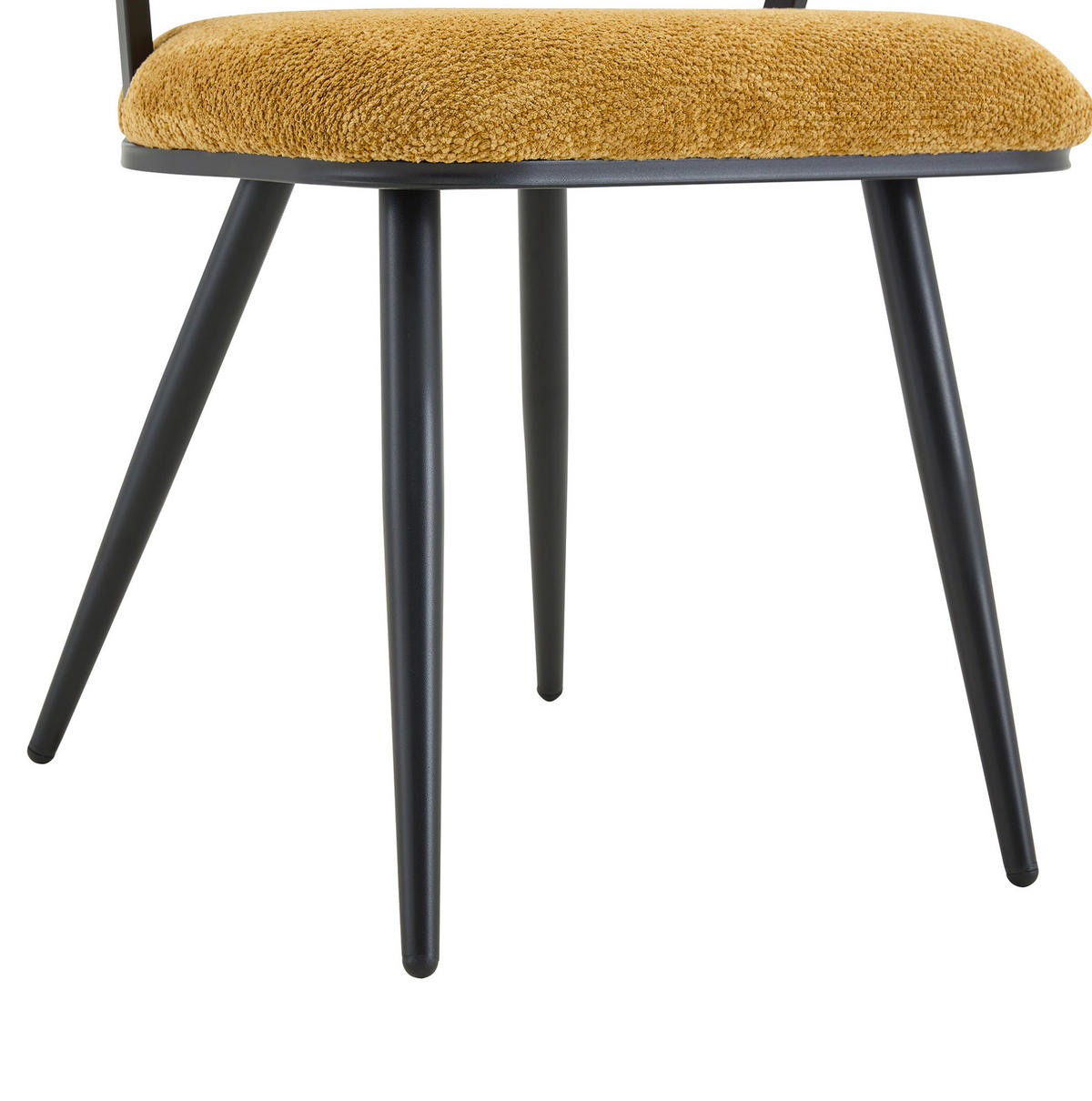 ESSZIMMERSTUHL 2er-Set Samt Gelb mit schwarzem Metallgestell - Gelb, Metall (57/77.5/63cm) - Meubliv