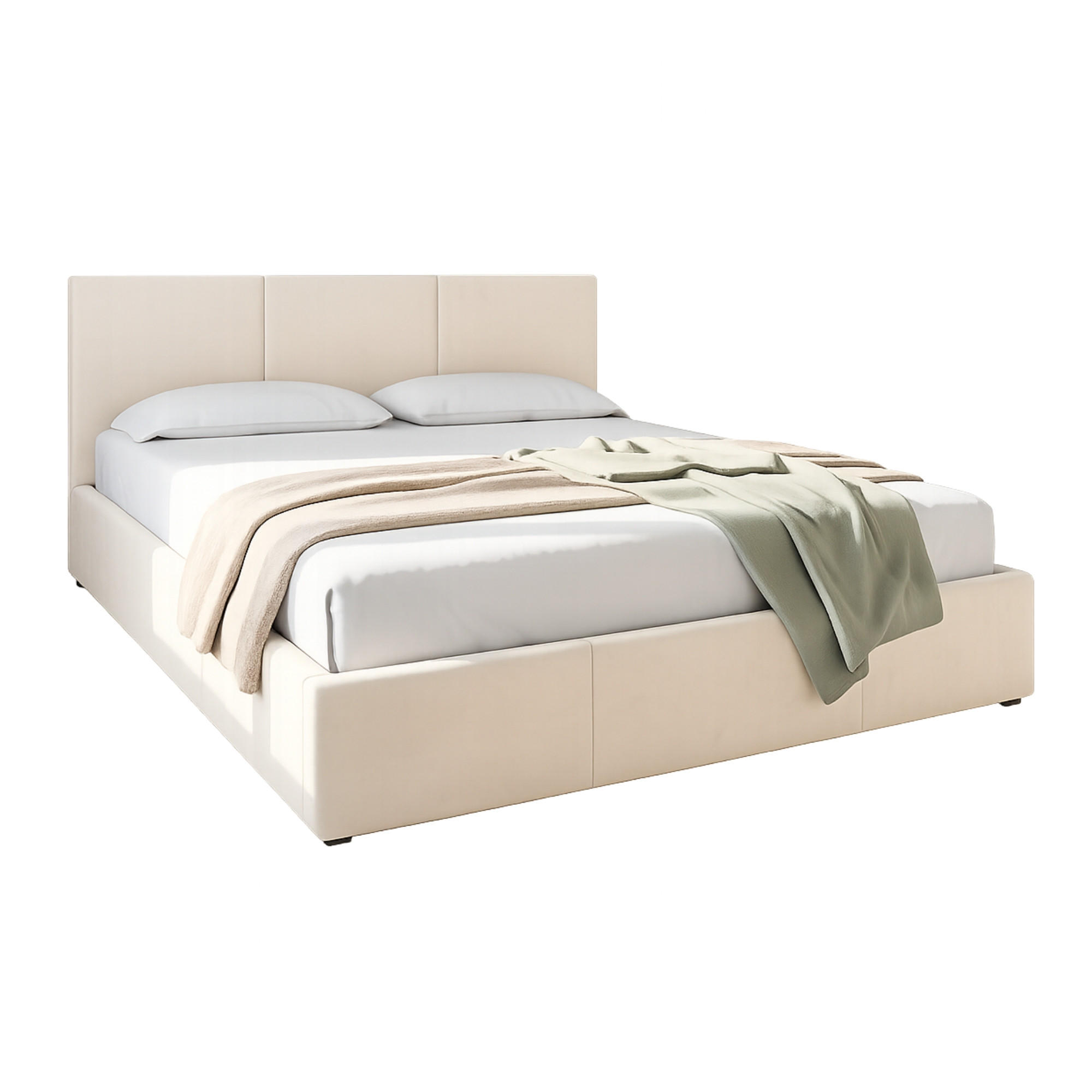 POLSTERBETT mit Stauraum 140x200 cm in Creme - Creme, Holzwerkstoff (140/200cm) - Home Collective